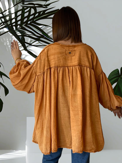 LOU - BLOUSE CURRY OVERSIZE JUSQU'A LA TAILLE 56/58