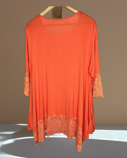 CINDY - TOP ORANGE TAILLE 46 A 56/58