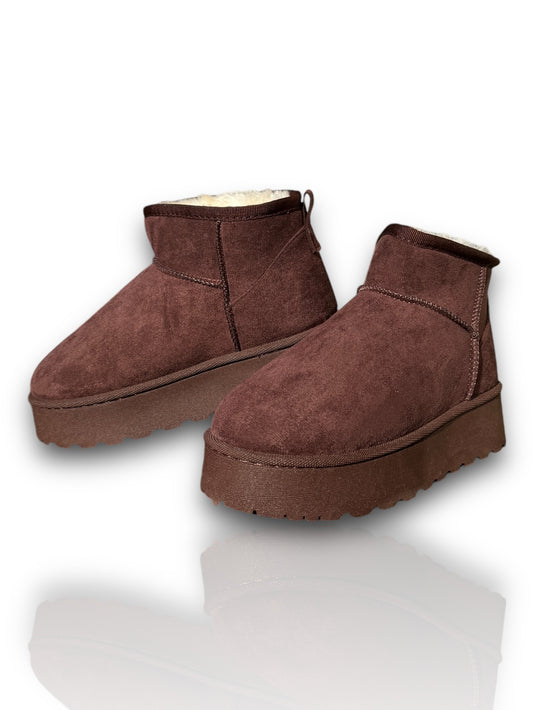 DONNA - BOOTS MARRON SEMELLE PLATEFORME INTERIEUR MOUMOUTE