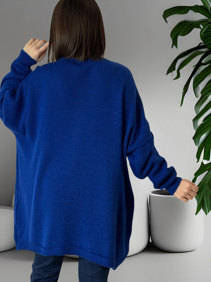 JE M'EN FOUS - PULL OVERSIZE BLEU JUSQU'A LA TAILLE 56