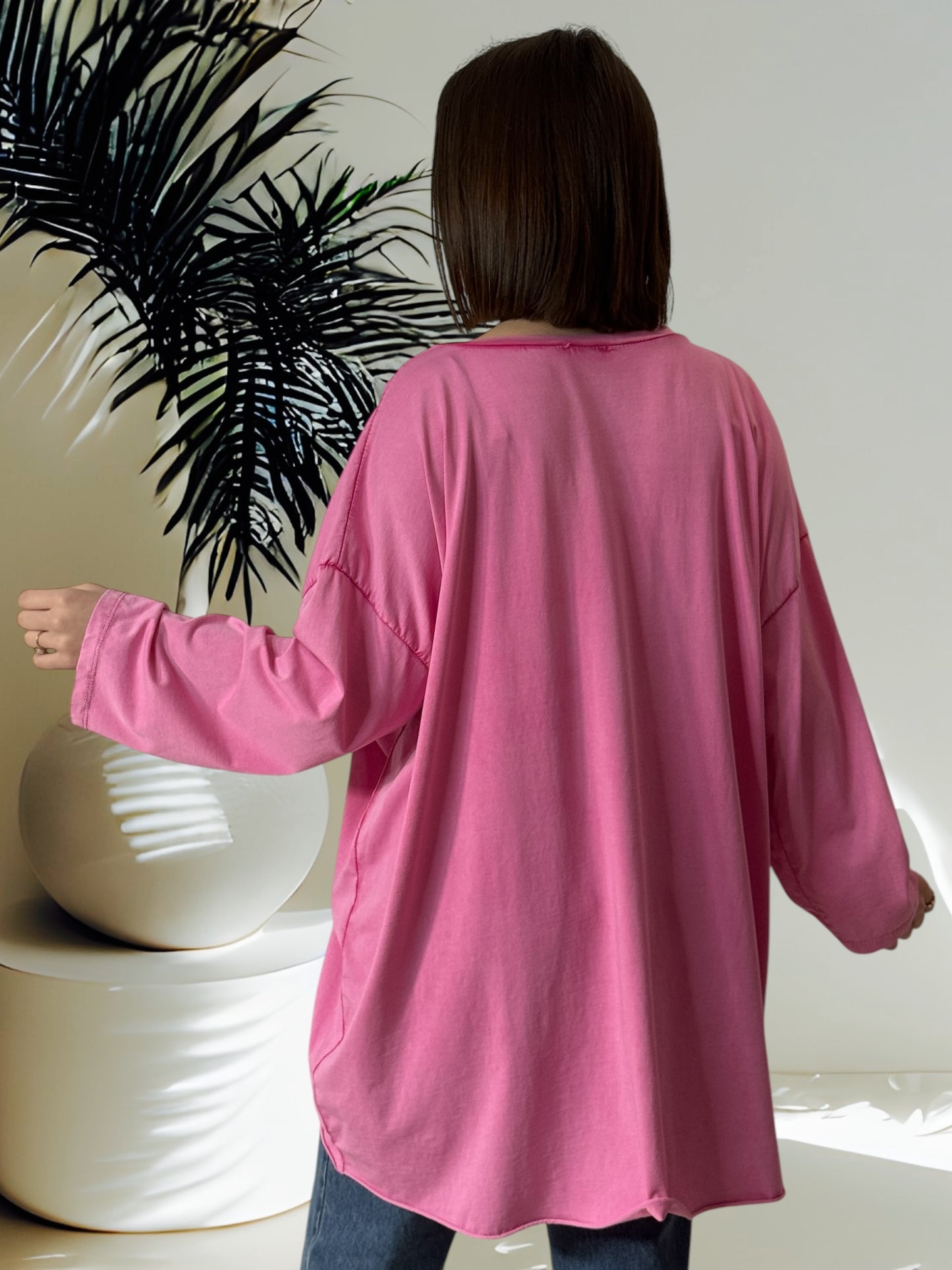 GEORGIO - T-SHIRT OVERSIZE ROSE JUSQU'A LA TAILLE 56