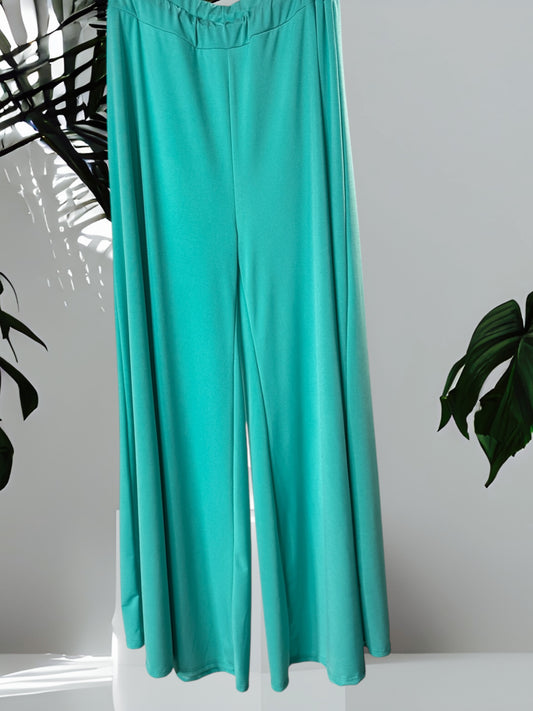 AGATHA - PANTALON PALAZZO TURQUOISE TAILLE 46 A 54