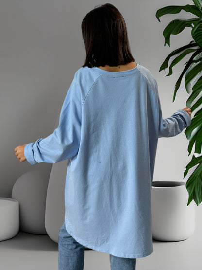 CEREZA - SWEAT BLEU OVERSIZE JUSQU'A LA TAILLE 56/58