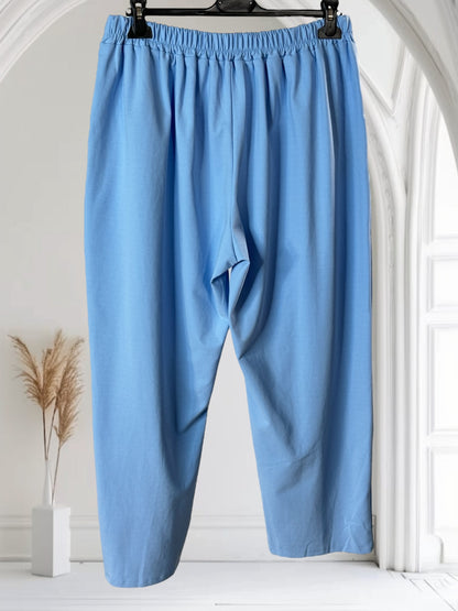 LUIGI - PANTALON A PINCES BLEU CIEL TAILLE 46 A 52