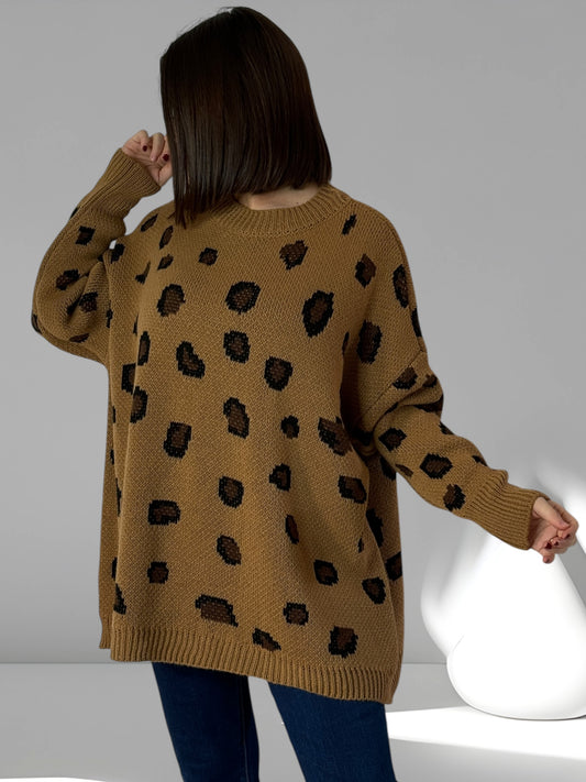 SAVANE- PULL OVERSIZE CAMEL JUSQU'A LA TAILLE 54