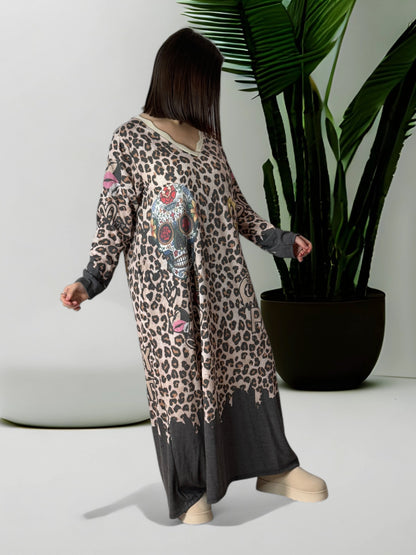 SOPHIE - ROBE  OVERSIZE A MOTIF JUSQU'A LA TAILLE 48/50