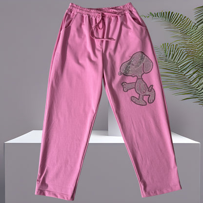 SNOOPY- PANTALON SPORTSWEAR ROSE TAILLE 46/48 A 52 voir 54