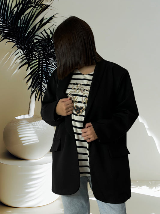 ROXANE - BLAZER NOIR JUSQU'A LA TAILLE 52