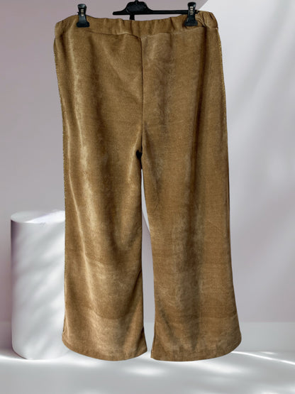 BRANDON - PANTALON EN VELOURS CAMEL TAILLE 46/48 A 52/54