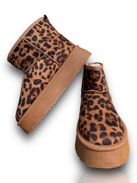 CLEO - BOOTS LEOPARD SEMELLE PLATEFORME INTERIEUR MOUMOUTE