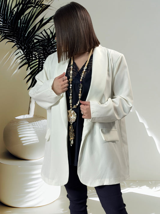 ROXANE - BLAZER BLANC JUSQU'A LA TAILLE 52