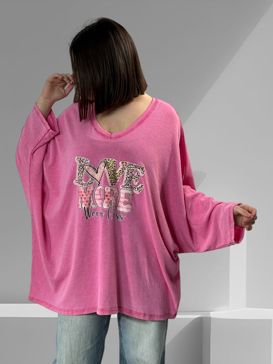 SERGIO - T-SHIRT OVERSIZE ROSE JUSQU'A LA TAILLE 58