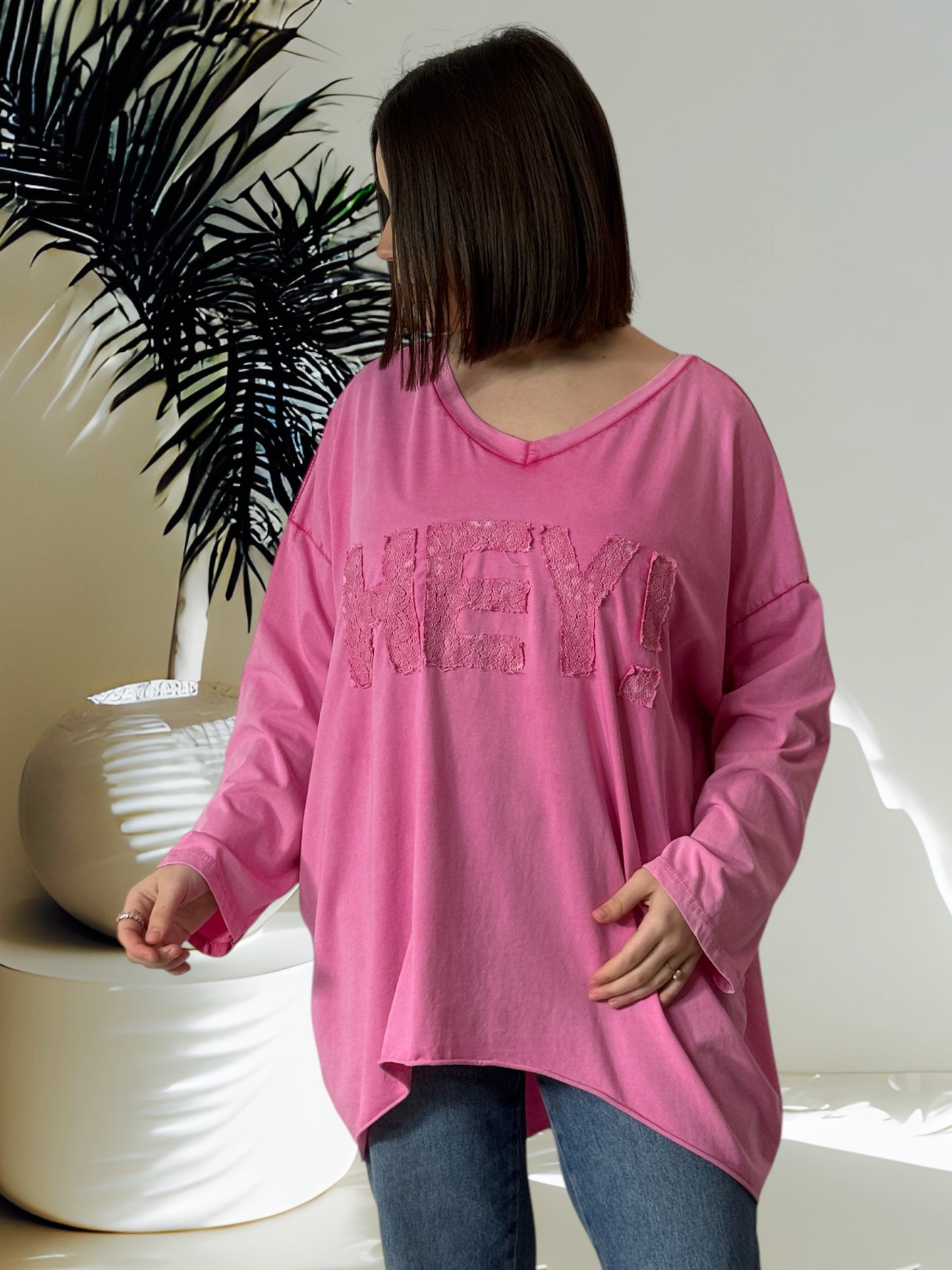 GEORGIO - T-SHIRT OVERSIZE ROSE JUSQU'A LA TAILLE 56