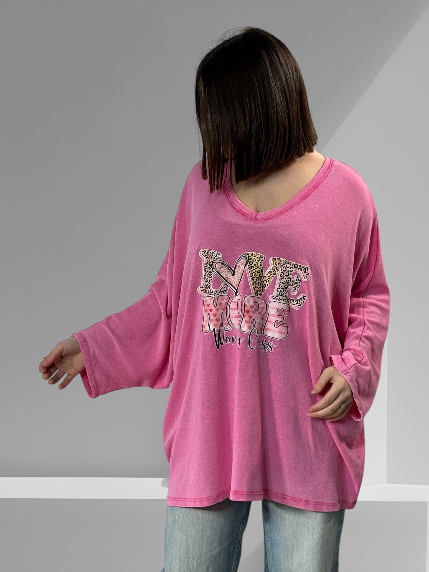 SERGIO - T-SHIRT OVERSIZE ROSE JUSQU'A LA TAILLE 58