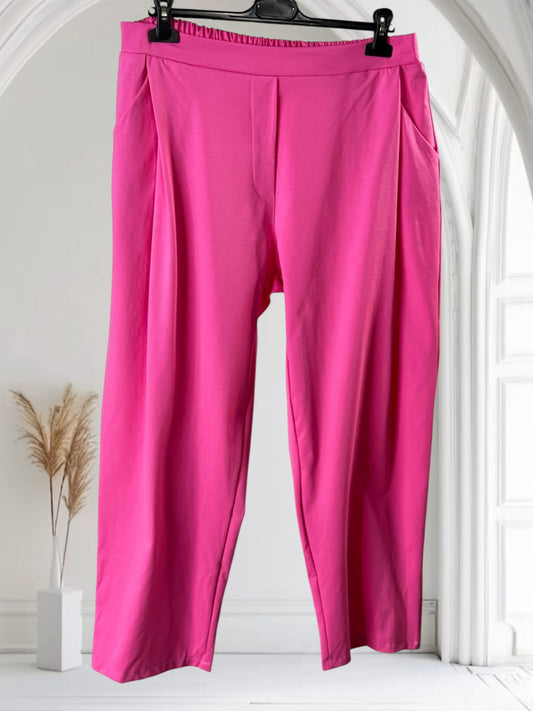 LUIGI - PANTALON A PINCES FUCHSIA TAILLE 46 A 52