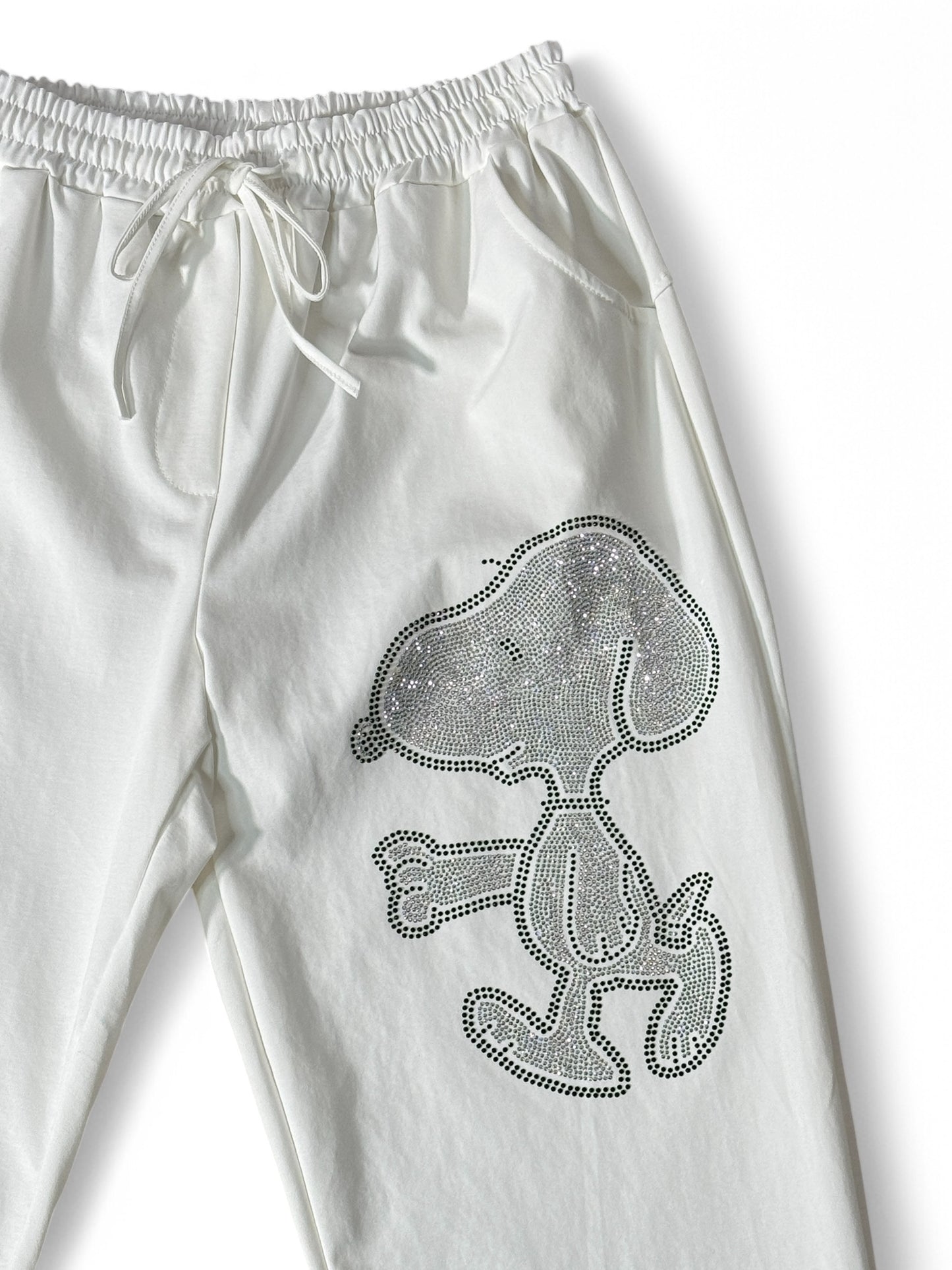 SNOOPY- PANTALON SPORTSWEAR BLANC TAILLE 46/48 A 52 voir 54