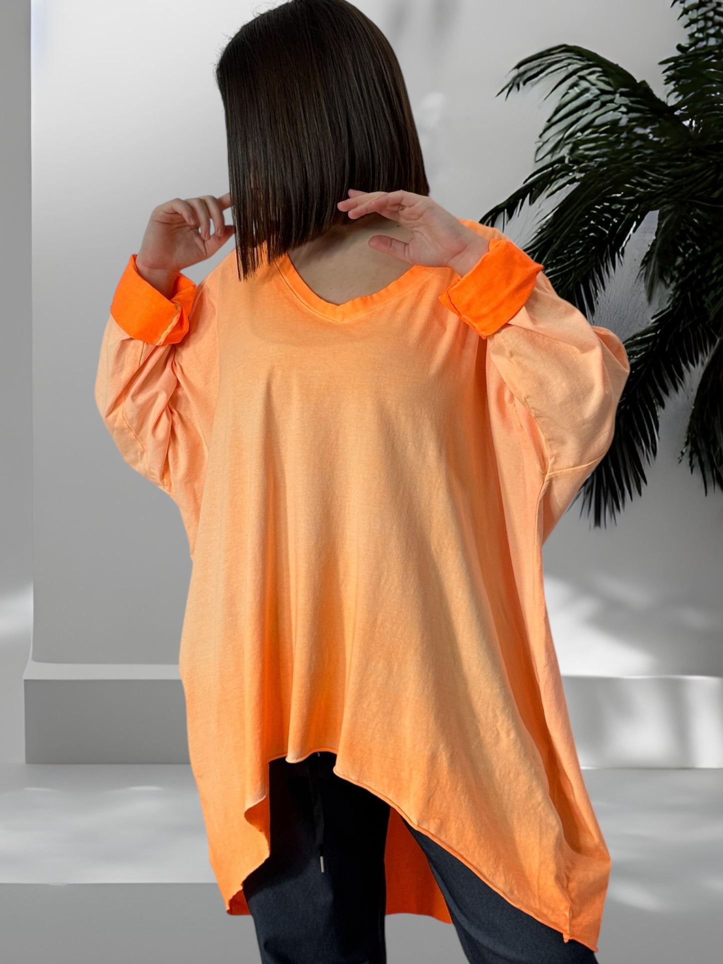 BIANCA - T-SHIRT OVERSIZE ORANGE JUSQU'A LA TAILLE 60