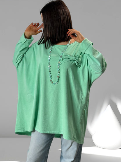 DELICE - T-SHIRT LAGON EN COTON OVERSIZE JUSQU'A LA TAILLE 52/54