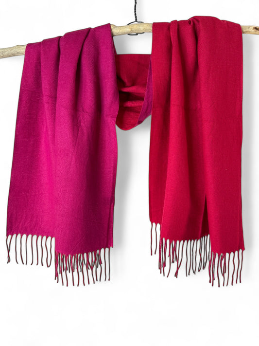 CAROLA - ECHARPE DOUCE REVERSIBLE COLORIS FUCHSIA