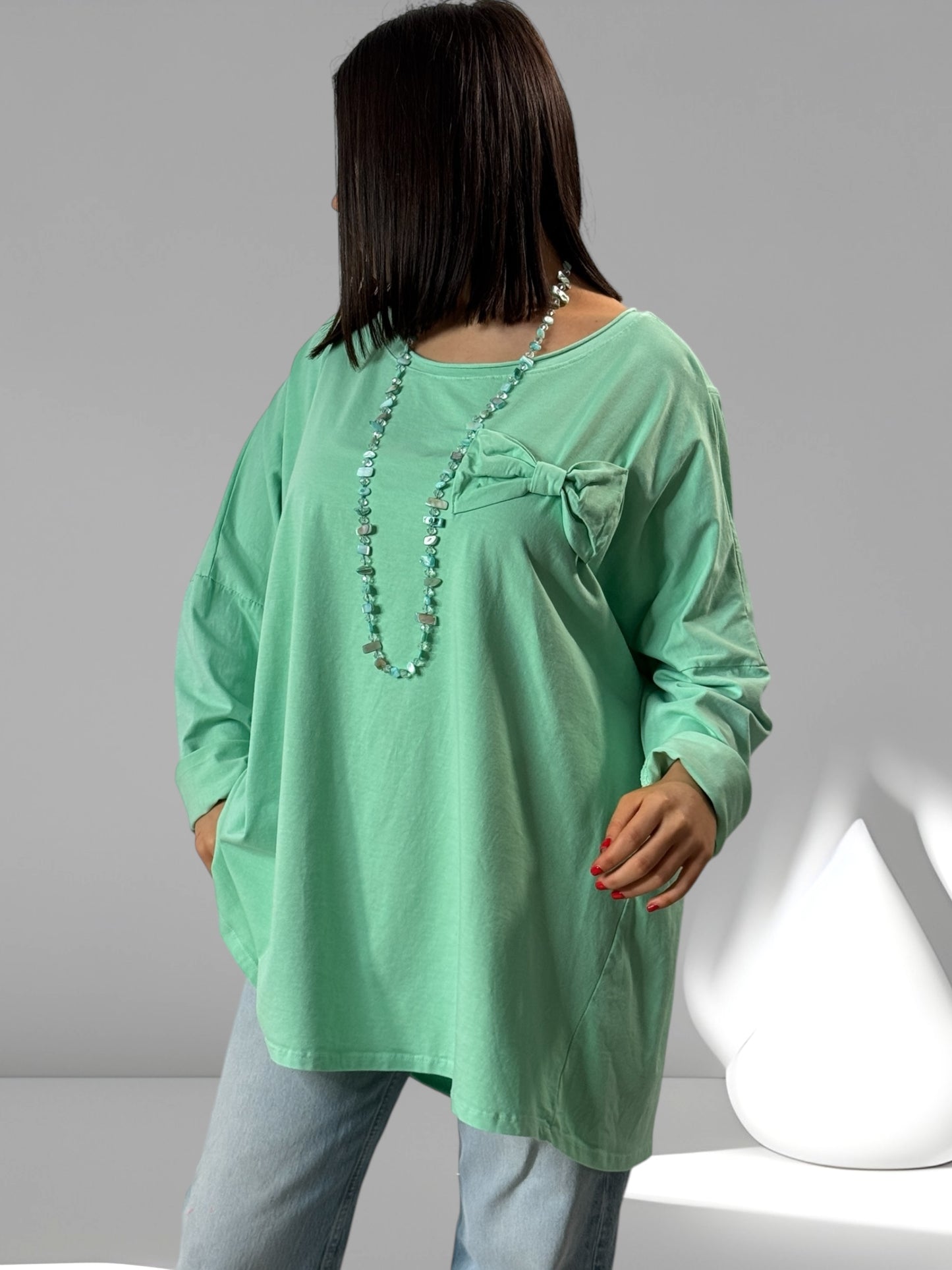 DELICE - T-SHIRT LAGON EN COTON OVERSIZE JUSQU'A LA TAILLE 52/54