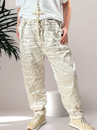 MARLON - PANTALON BLANC CASSE SATINE TAILLE 44/46 A 50/52