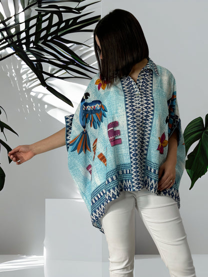 BABETH - TUNIQUE OVERSIZE MULTICOLORE JUSQU'A LA TAILLE 52/54