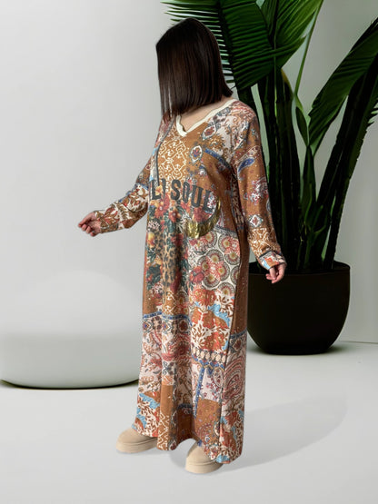 SOPHIE - ROBE  OVERSIZE A MOTIF JUSQU'A LA TAILLE 48/50