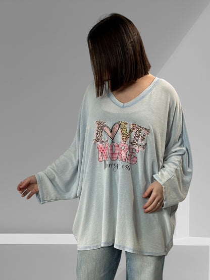 SERGIO - T-SHIRT OVERSIZE BLEU CIEL JUSQU'A LA TAILLE 58