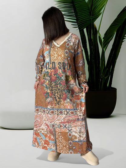 SOPHIE - ROBE  OVERSIZE A MOTIF JUSQU'A LA TAILLE 48/50