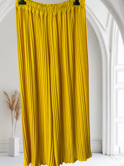 PAULIN - PANTALON PALAZZO PLISSE JAUNE 46 A 56