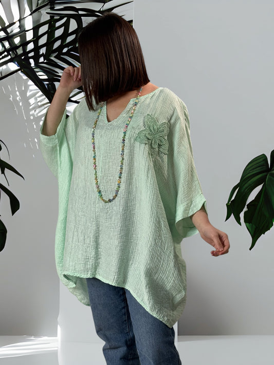 KATHY - TUNIQUE OVERSIZE LAGON JUSQU'A LA TAILLE 56