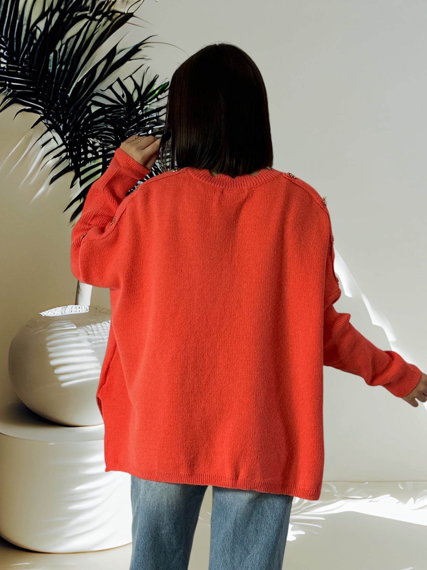 PENELOPE - PULL OVERSIZE ORANGE JUSQU'A LA TAILLE 50/52