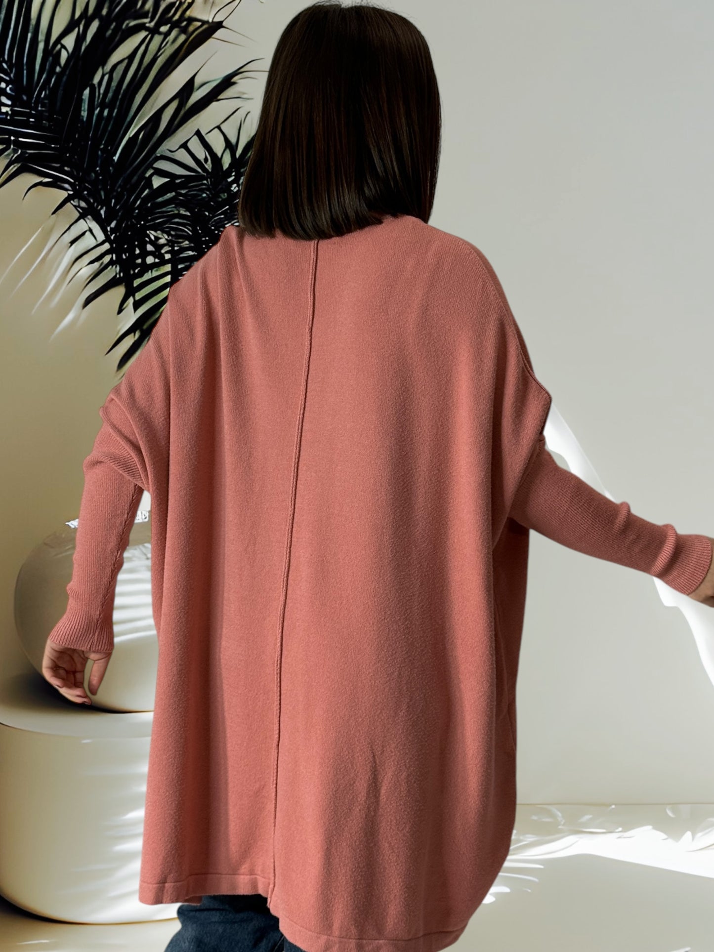 CEREZA - PULL OVERSIZE ROSE JUSQU'A LA TAILLE 60