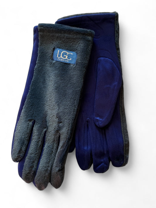 TAYLOR - GANTS TRES DOUX EN MOUMOUTE COLORIS BLEU