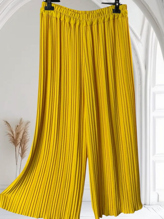 PAULIN - PANTALON PALAZZO PLISSE JAUNE 46 A 56