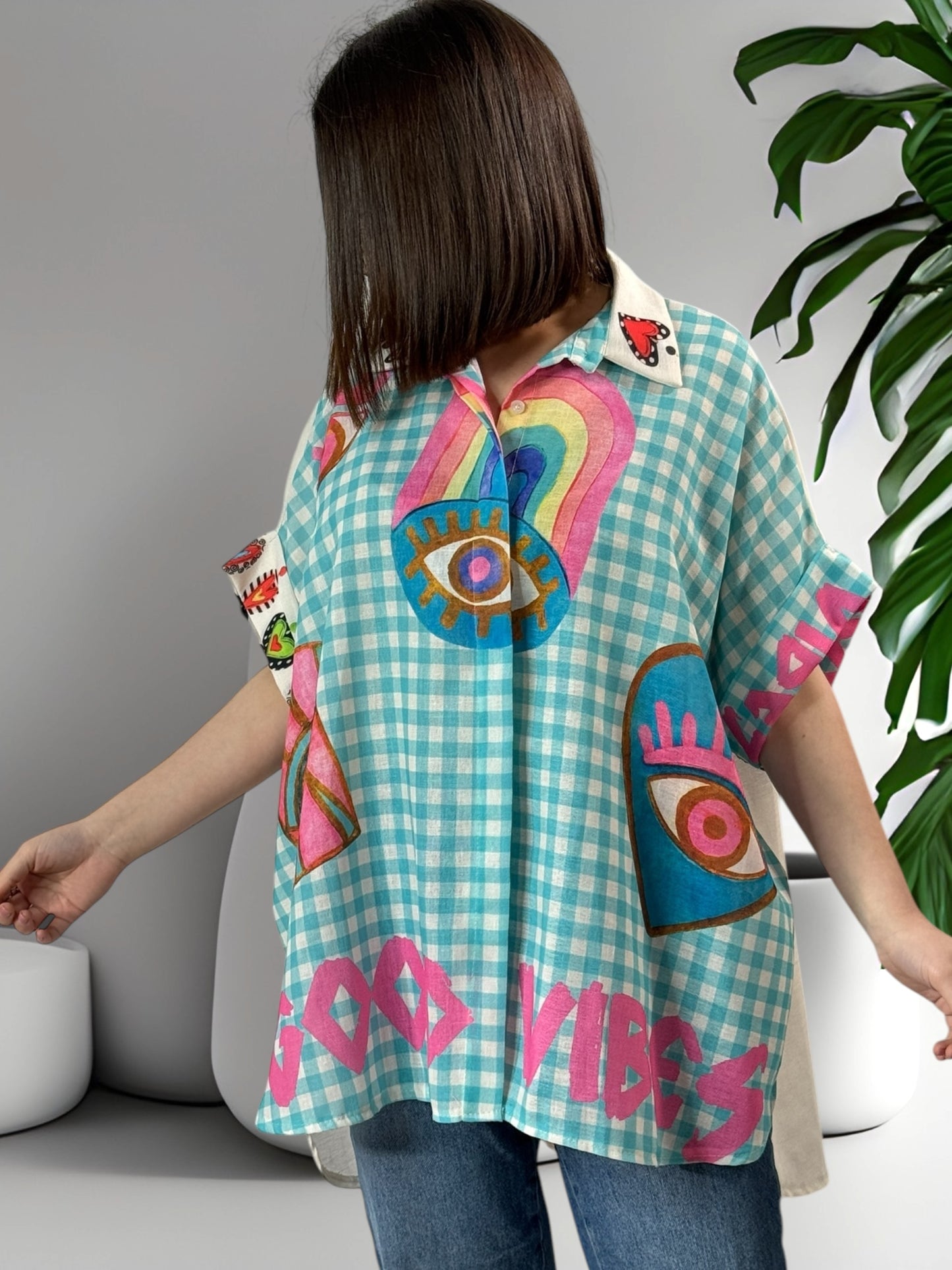 NATHY - CHEMISE OVERSIZE FRIDA KAHLO JUSQU'A LA TAILLE 56