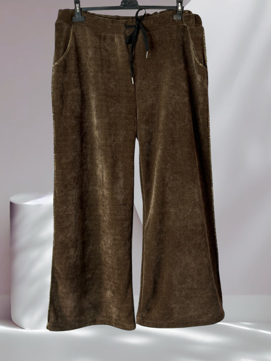 BRANDON - PANTALON EN VELOURS MARRON TAILLE 46/48 A 52/54