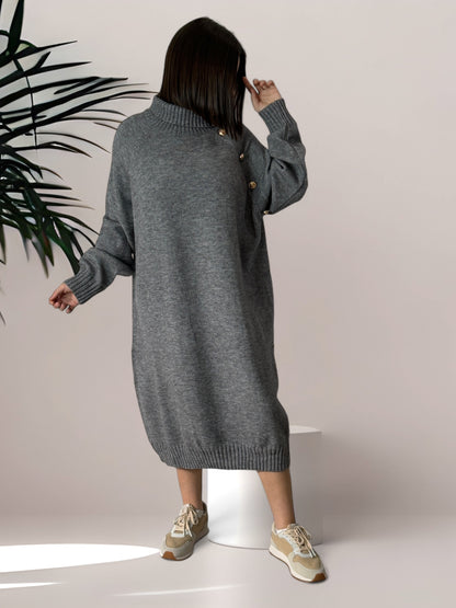 JADE - ROBE PULL OVERSIZE GRISE JUSQU'A LA TAILLE 52