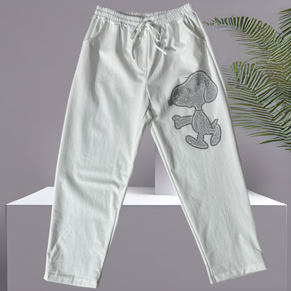 SNOOPY- PANTALON SPORTSWEAR BLANC TAILLE 46/48 A 52 voir 54