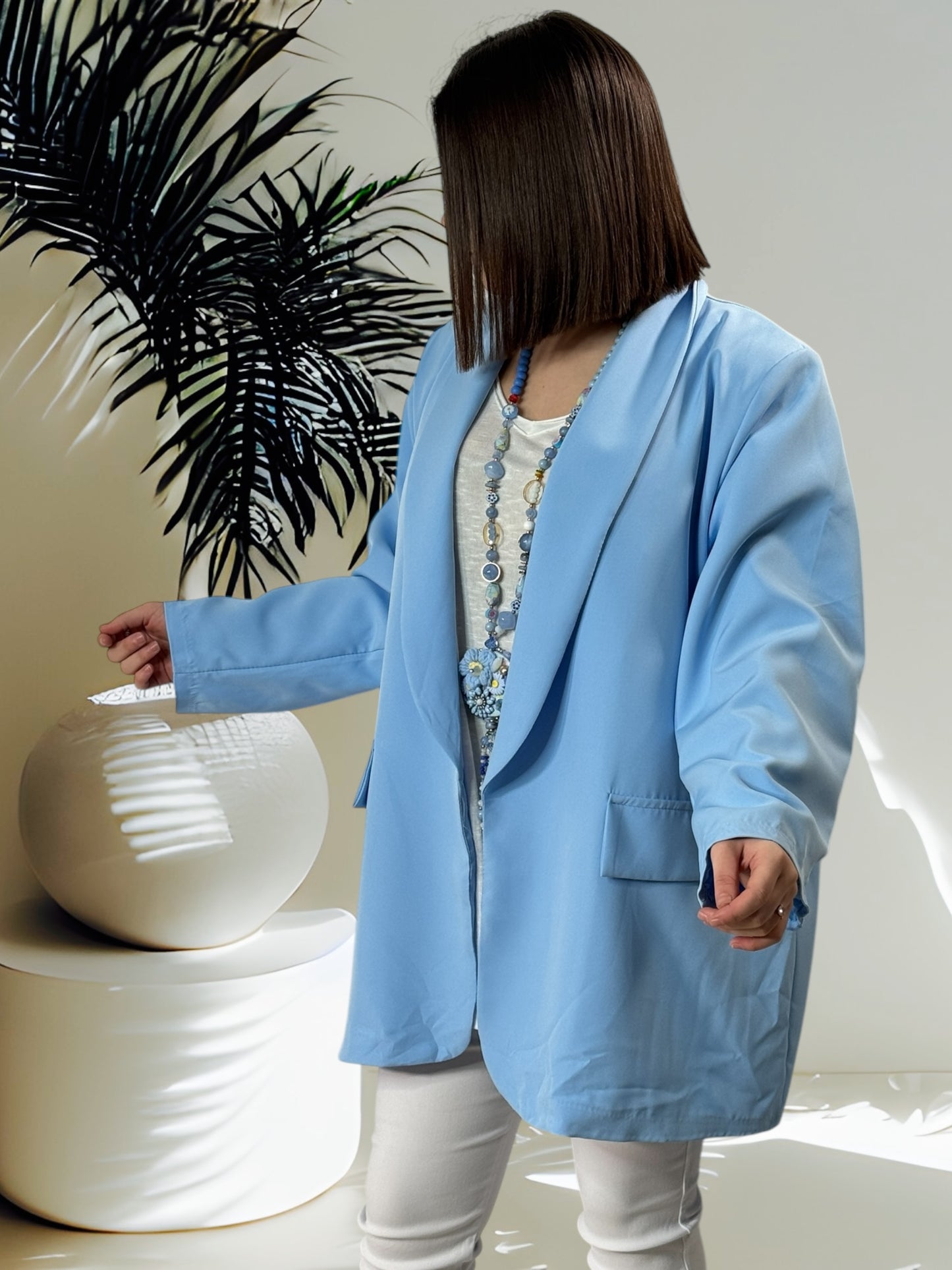 ROXANE - BLAZER BLEU JUSQU'A LA TAILLE 52