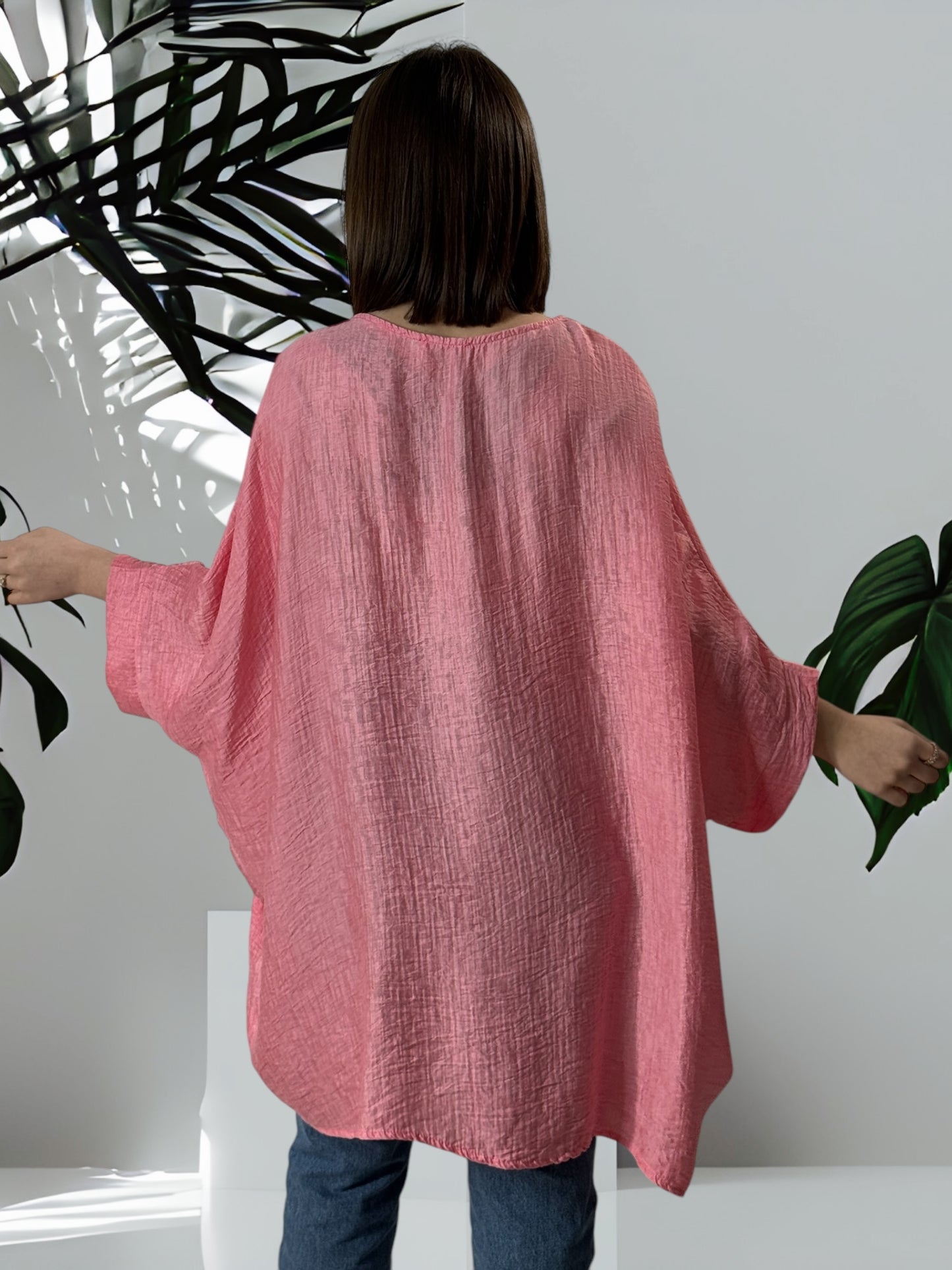 KATHY - TUNIQUE OVERSIZE ROSE JUSQU'A LA TAILLE 56