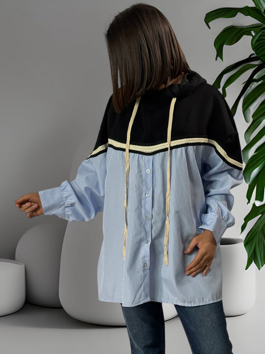 FLAURE - TUNIQUE OVERSIZE A CAPUCHE JUSQU'A LA TAILLE 54/56