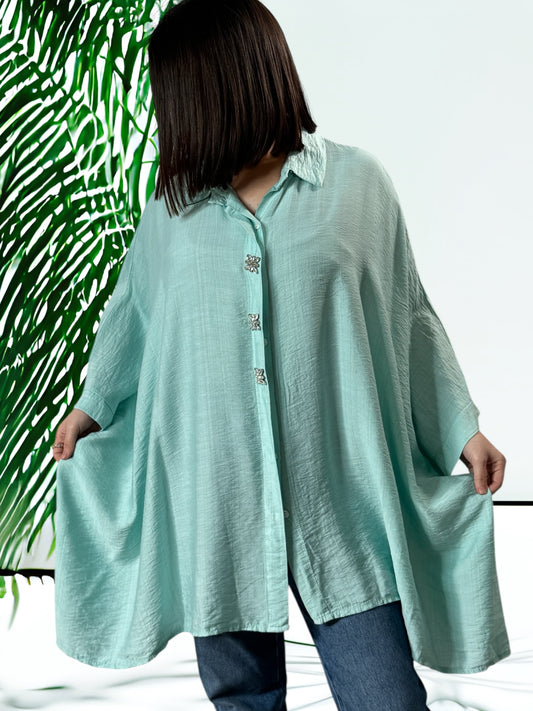 COCO - CHEMISE OVERSIZE LAGON JUSQU'A LA TAILLE 58