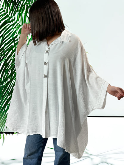 COCO - CHEMISE OVERSIZE BLANCHE JUSQU'A LA TAILLE 58