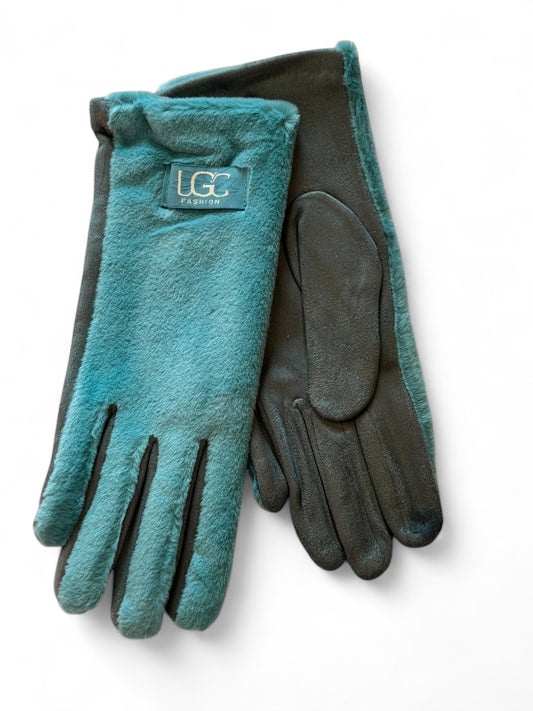 TAYLOR - GANTS TRES DOUX EN MOUMOUTE COLORIS LAGON