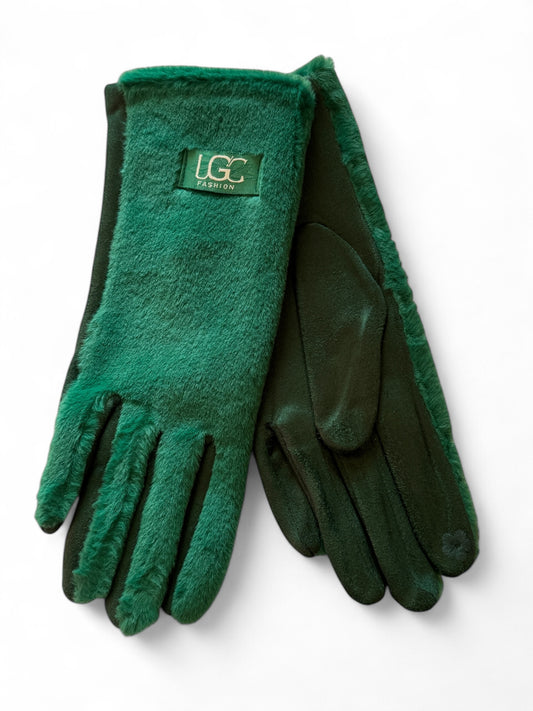 TAYLOR - GANTS TRES DOUX EN MOUMOUTE COLORIS VERT