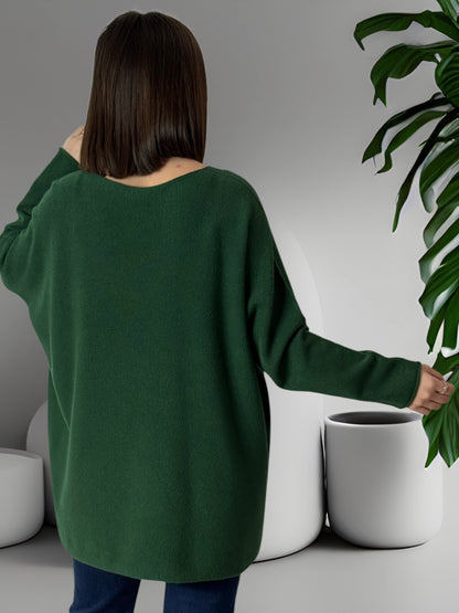 BONNY - PULL OVERSIZE VERT JUSQU'A LA TAILLE 54