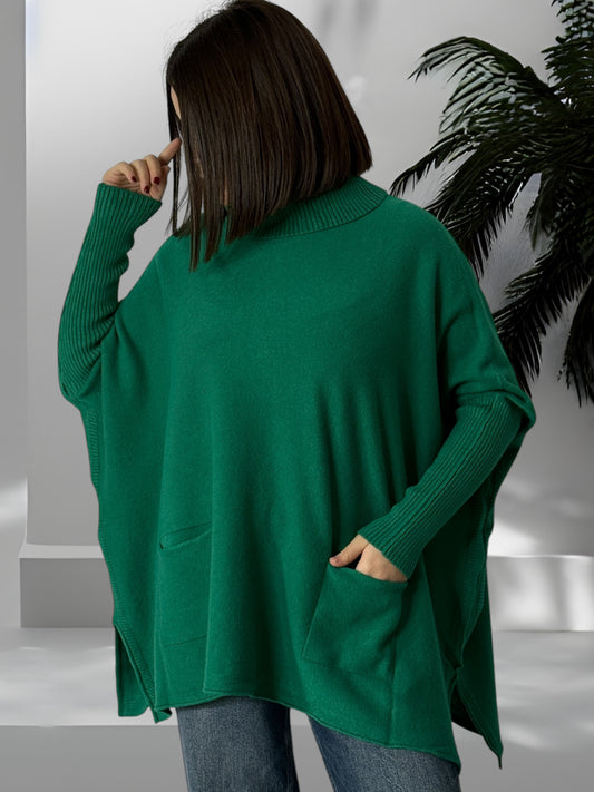 ANDY - PULL OVERSIZE VERT JUSQU'A LA TAILLE 60