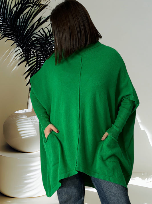 CEREZA - PULL OVERSIZE VERT JUSQU'A LA TAILLE 60