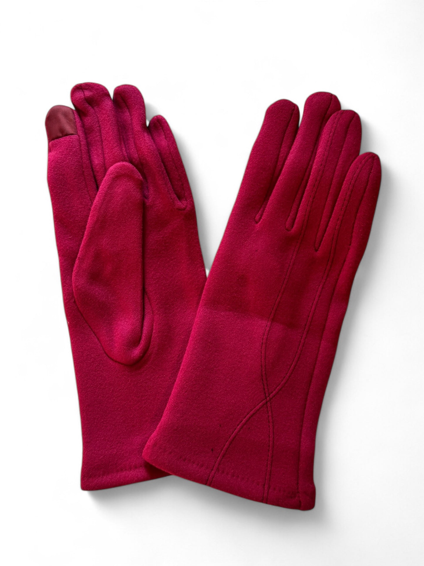 NAOMI - GANTS TRES DOUX COLORIS ROUGE FRAISE